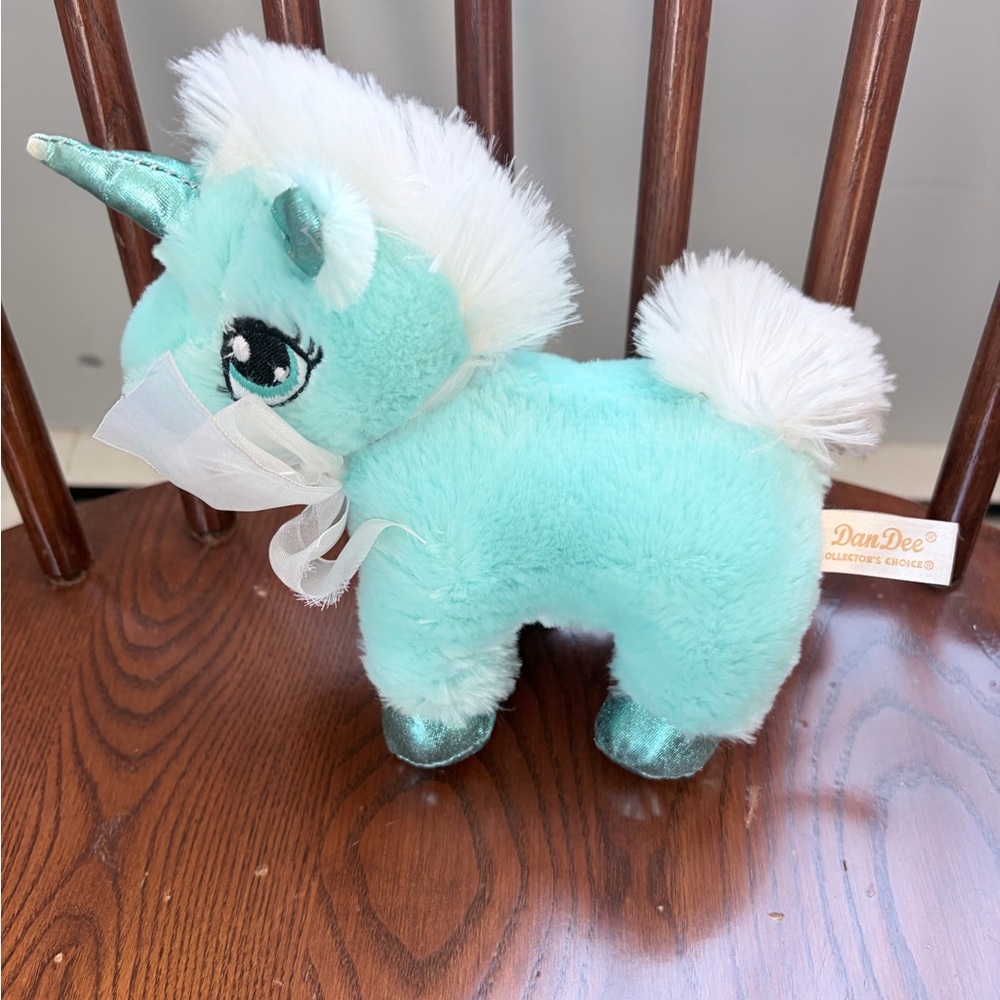 Dan Dee Collectors Choice Aqua Blue Unicorn Plush Toy Sparkle